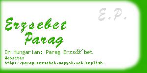 erzsebet parag business card